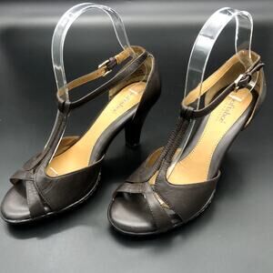 Softshoe by Medicus Brown Leather Heeled Sandals, Women's Size 7M/EUR 37.5